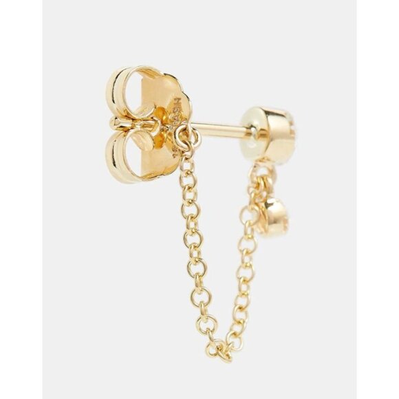 Maria Tash Invisible Dangle Chain 18kt gold single earring with diamonds - Picture 5 of 13